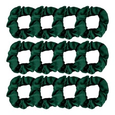 12 Packs Green Hair Scrunchies Satin Scrunchy Elastic Band Hair Bobbles Scrun...