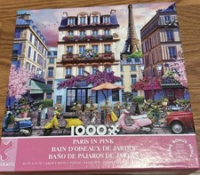 Pre-Owned CEACO 1000 Piece Paris In Pink Jigsaw Puzzle with Poster COMPLETE.