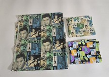 3 Pieces of Loose Fabric Elvis Presley Guitar Singing Patterns Dancing Cotton