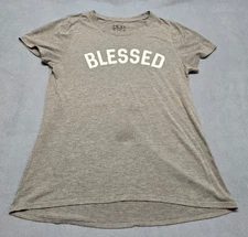 Modern Lux Womens XL Short Sleeve Gray "Blessed" T-Shirt