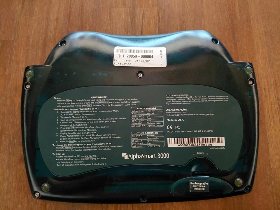 AlphaSmart 3000 Portable Digital Word Processor/Typewriter w/Cord - Works Great - Image 2 of 4