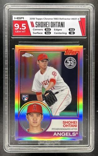 2018 Topps Chrome Shohei Ohtani 1983 Refractor Rookie RC #83T-6 Angels HGA 9.5