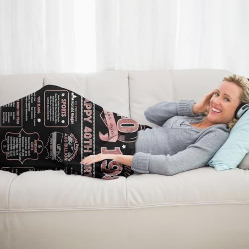 40th Birthday Gifts for Women Blanket 60"X 50", 40 Year Old Birthday Gifts for - Picture 3 of 8