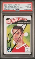 2021 Topps Living UCL UEFA 374 Cristiano Ronaldo PSA 6 DNA 7 Auto Pop 2, 2 Highr