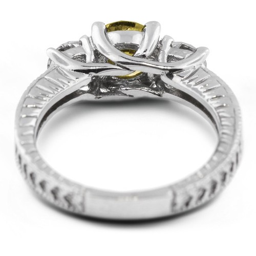 2.76ct Yellow SI2 Round Natural Certified Diamonds 14k Classic Engagement Ring - Picture 3 of 21