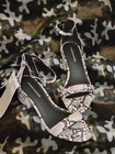 Amazon Essentials Nola Heeled 2-Strap Sandals, snake print, block heel, Size 7W — photo 1