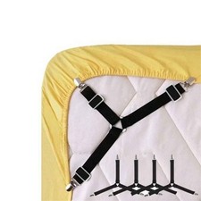 4x TRIANGLE BED SHEET MATTRESS HOLDER FASTENER GRIPPERS CLIPS SUSPENDER STRAPS