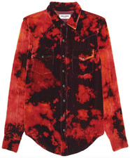 NWT Saint Laurent YSL Bleached Velvet Red Wes...