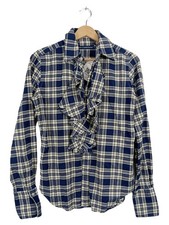 Camicia da donna Ralph Lauren Sport con volant a quadri blu taglia 6