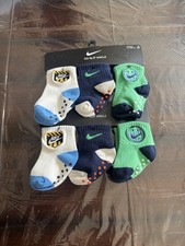 NWT 2-packs Nike No-slip Ankle Socks Newborn 6-12 Months 6 Pairs