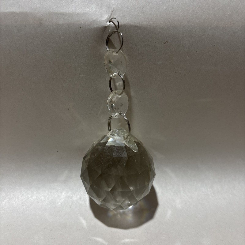 Vintage Crystal Ball Prism 1 - 3/4” Heavy Faceted Glass Chandelier Ornament
