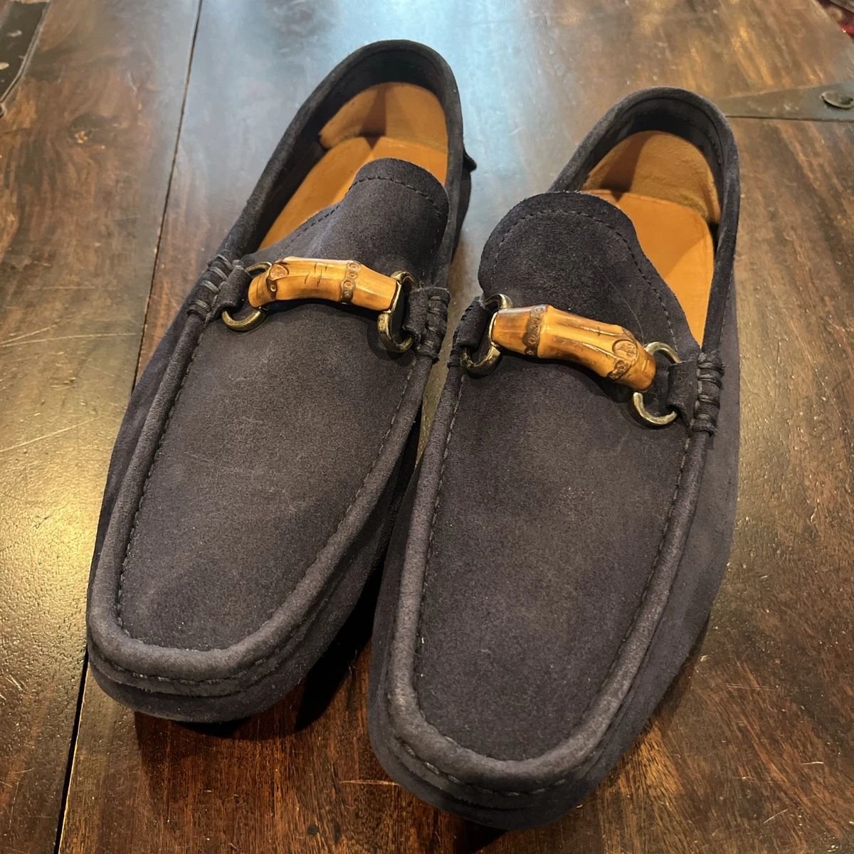 Size 9.5G/10US - Gucci Signature Web Blue Suede Loafers? Gucci web gold horsebit blue suede leather loafers sz uk7  main image 4