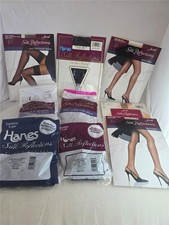 23 Hanes Silk Reflections Pantyhose Size AB CD Lace thigh sheer knee high mixed