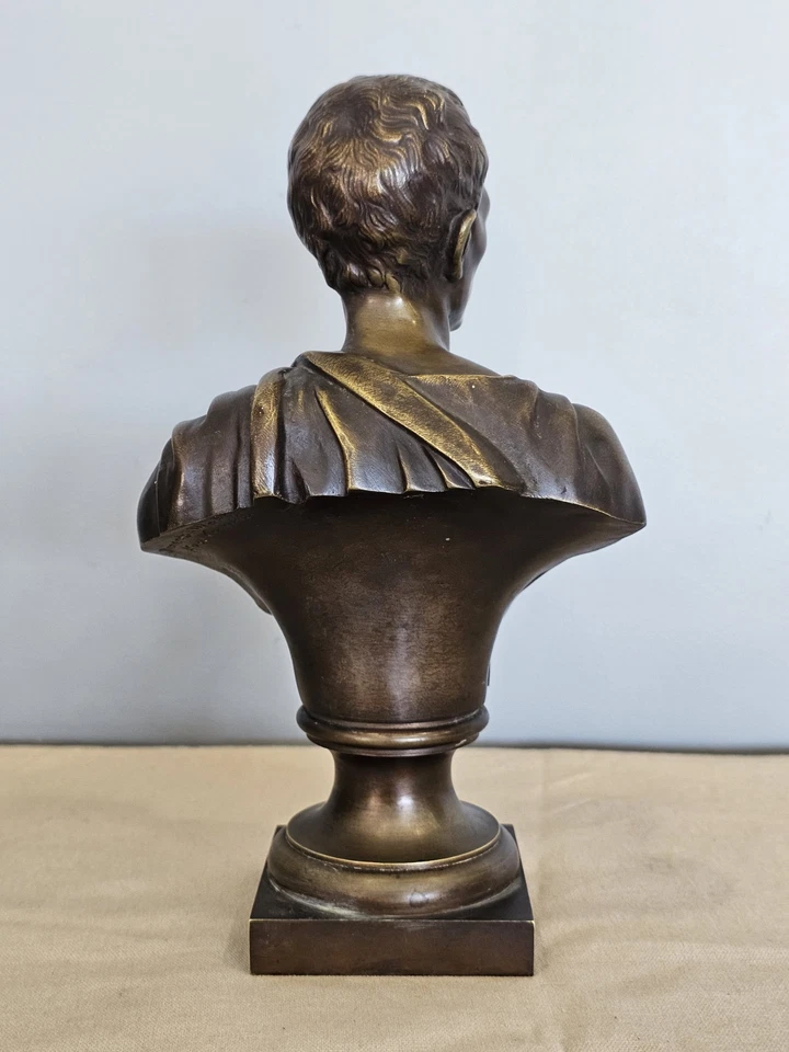 Ancienne Scuplture Buste Jules César Bronze Signée Moreau Mathurin Hors Concours - Photo 4/4
