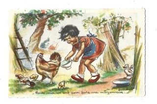 CPA Illustrateur Germaine BOURET PONDS MOI UN OEUF .... ! Enfants