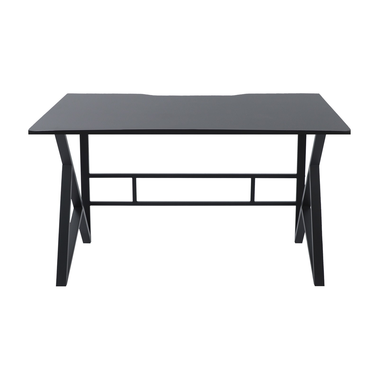 47" K-Shaped Computer Desk Home Office Work Table with Large Desktop Dark Grey