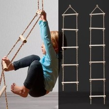 Garden Outdoor Toy Swings Rope Ladders Wooden Rope Ladder Swing