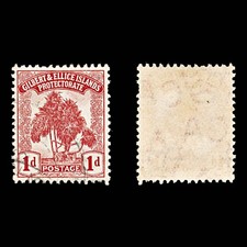 9174: Gilbert & Ellice SG9 1d Carmine 1911 Sc#9 Mi9 Used C£14