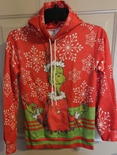 New w/o tags Super Cute GRINCH Hoodie, Silkier Outside fabric, adult size XS