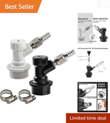 #ad Ball Lock Disconnect Set for Corny Keg Home Brew Fittings with Stainless Stee... $16.95