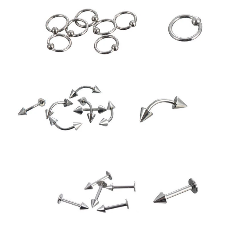 85Pcs Wholesale Lots Mixed Lip Piercing Body Jewelry Tongue Ring Labial Ring - Image 3 of 4