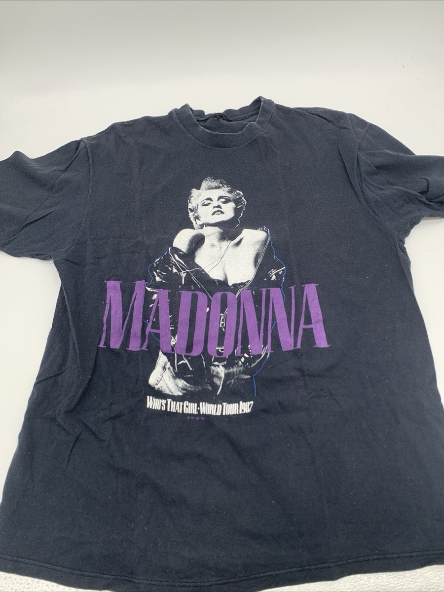 BOY TOY VTG Madonna Shirt Medium Black 1987 Y2K Whos That Girl