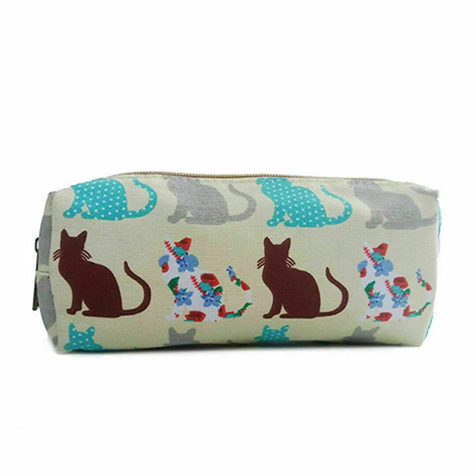 Cat Pencil Pen Case Cosmetic Make Up Bag Storage Pouch School College Pen Zipper - Image 2 of 2