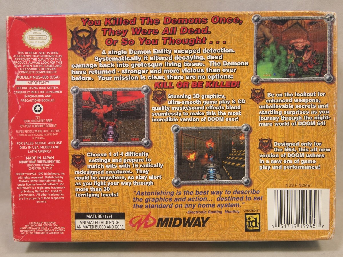 DOOM 64 (Nintendo 64 | N64) Authentic BOX ONLY | eBay