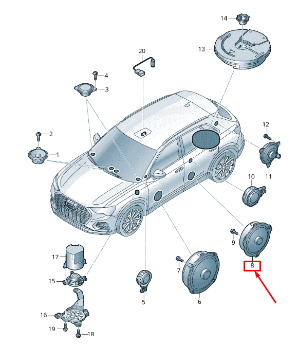 NOUVEAU AUDI Q2 GA INFÉRIEUR DE PORTE ARRIÈRE 83A035411 ORIGINAL