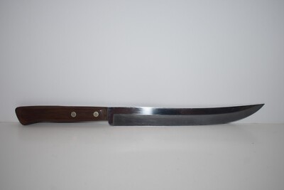 KITCHEN CARVING SLICING KNIFE - 14'' FLINT STAINLESS VANADIUM USA - WOODEN HANDLE