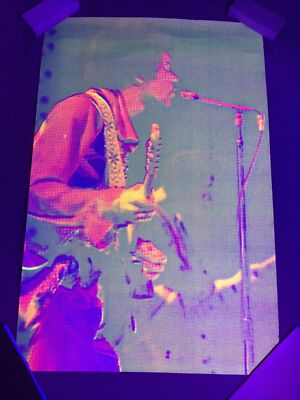 Original 1970's JIMI HENDRIX Psychedelic GEMINI RISING Black Light