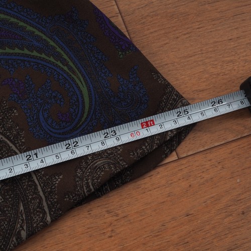 ETRO Milano Womens Paisley Multicolor Wool Leather Belted Skirt 42 US6 UK10 S/M - 第 8/9 張圖片