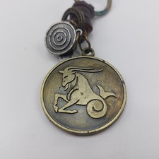 Capricorn Horoscope Zodiac Astrology Ram Head FOB Keychain Key Ring