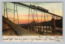 Postcard Train RW & O RR Bridge Rochester New York NY Scenic Road View 1906