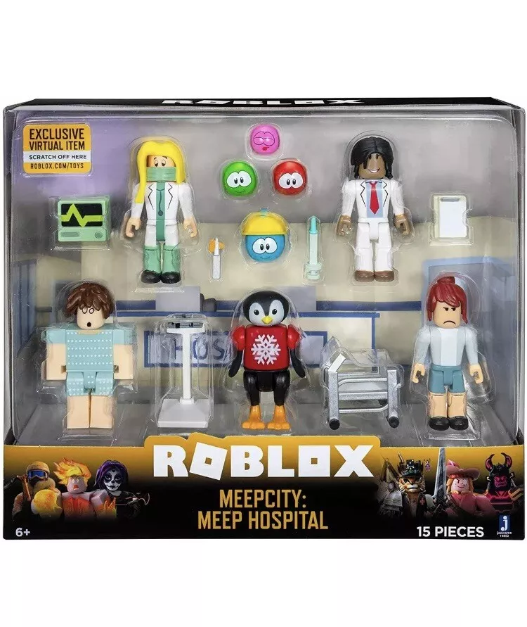 ROBLOX MeepCity: MEEP HOSPITAL 15 Piece Playset w/Exclusive Virtual Item  19852