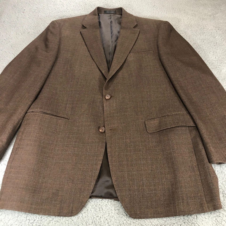 Traje Chaqueta Blazer Lauren Ralph Lauren Para Hombre 42 L Marrón Seda y Lana Ventilación Única Foto 2 de 4