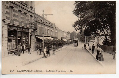 CHALONS SUR MARNE - Marne - CPA 51 - Straßenbahn - Avenue de la Gare - Karten Royer