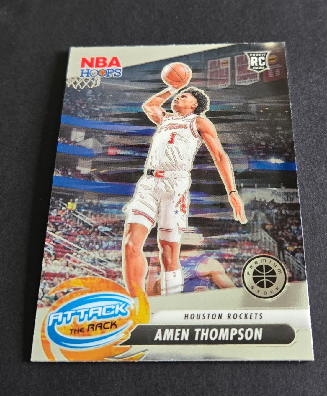 2023-24 Panini NBA Hoops Premium Stock Amen Thompson Attack The Rack #9