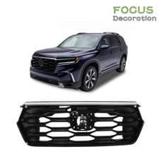 Plastic Black Grille Upper Front Bumper Grill For Honda Pilot 2023-2024