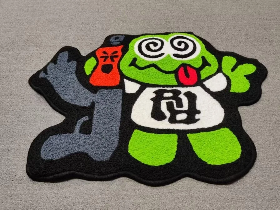 KanKan Best Friends Frog Shaped Floor Mat Washable Area Runner Rug for Living Room