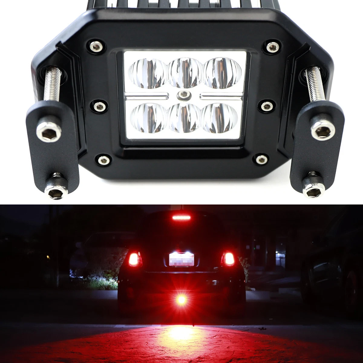 Red 24W LED Rear Bumper Center Backup Reverse Light For 13 19 Fiat