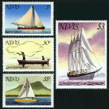 Nevis Ships - Boats - Fishing Scott #114 - 117 Mint Never Hinged Complete Set