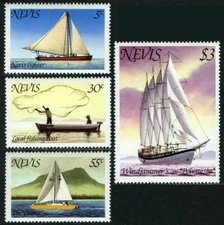 Nevis Ships - Boats - Fishing Scott #114 - 117 Mint Never Hinged Complete Set