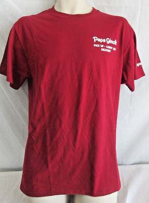 Papa Gino's Pizzeria Shirt Medium Red Pizza Restaurant What When Where You Want