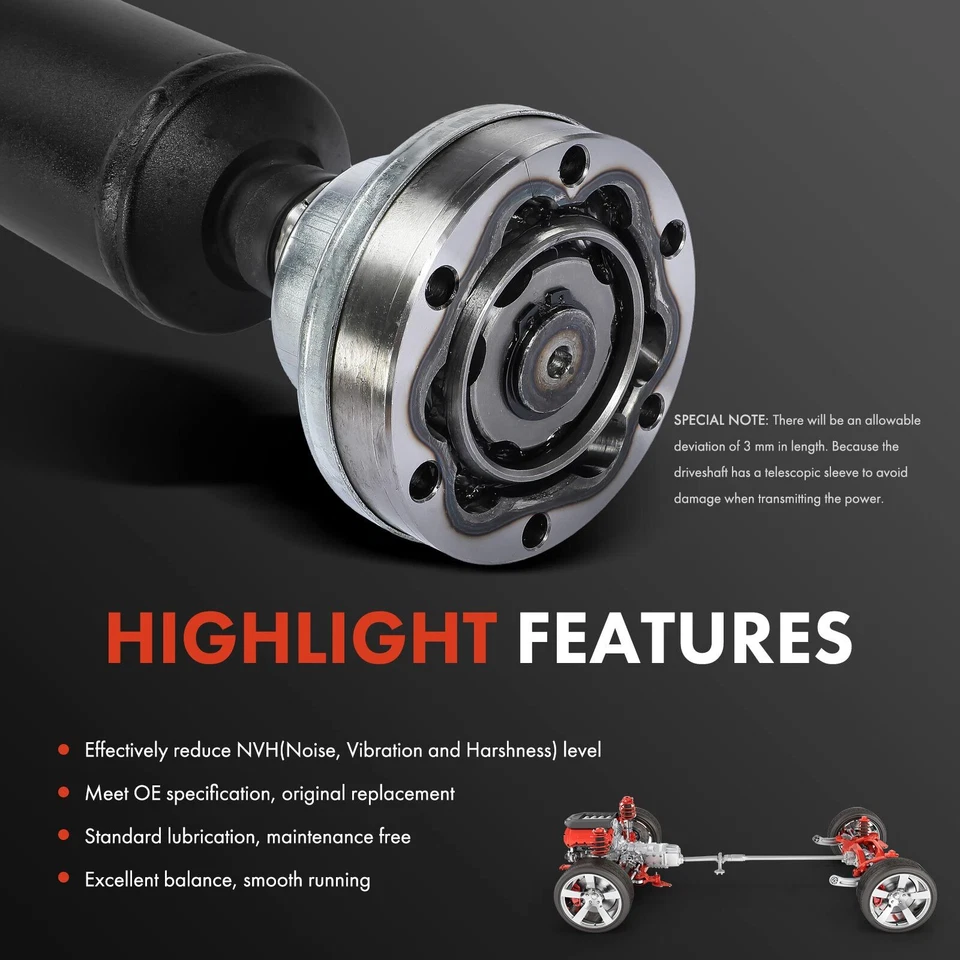 Conjunto de eixo de transmissão traseiro para Audi A6 Quattro 12-15 A7 Quattro 12-14 - Imagem 4 de 4