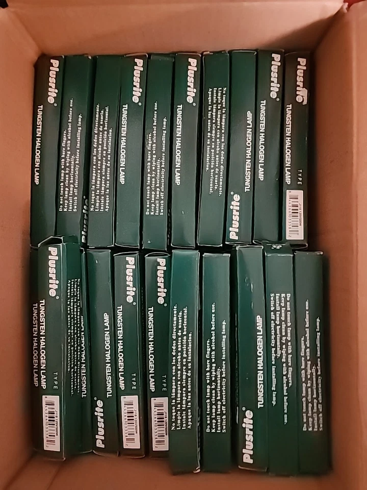 批量 65 Plusrite 钨卤素灯 Plusrite J118 120V 500 瓦 全新带盒 — 第 2/4 张图片