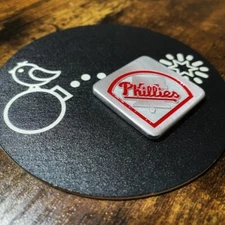 PHILADELPHIA PHILLIES 1.25” Square Laser Engraved Aluminum Golf Ball Marker!