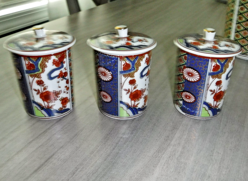 VTG Imari Style TEA POT w/ 3 TEA CUPS w/LIDS Republic of China ~~Taiwan GUC - Picture 5 of 10