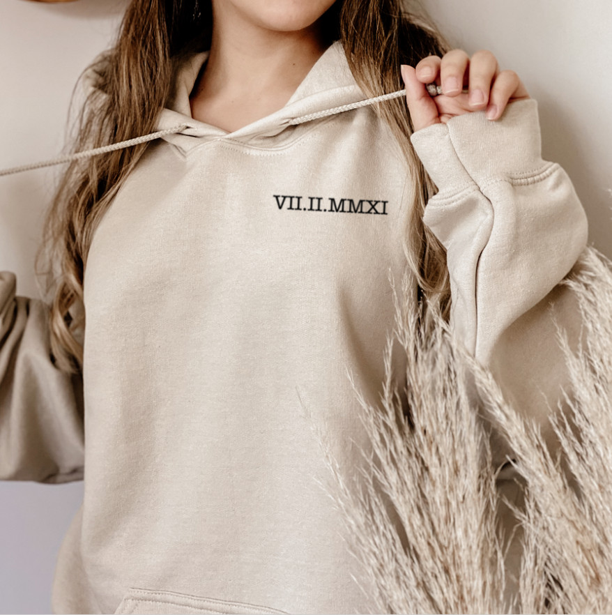 Personalised Roman Numeral Anniversary Hoodie Matching Couple Jumper hoodie  | eBay