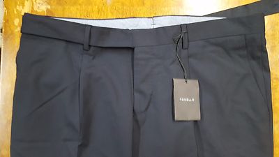 NWT $550 TONELLO MADE IN ITALY NAVY BLUE LUXURIOUS WOOL VINTAGE STYLE 38